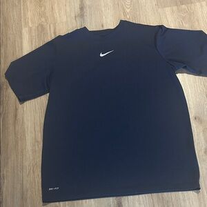 Nike Dark Blue Dri-FIT Tee with White Swoosh